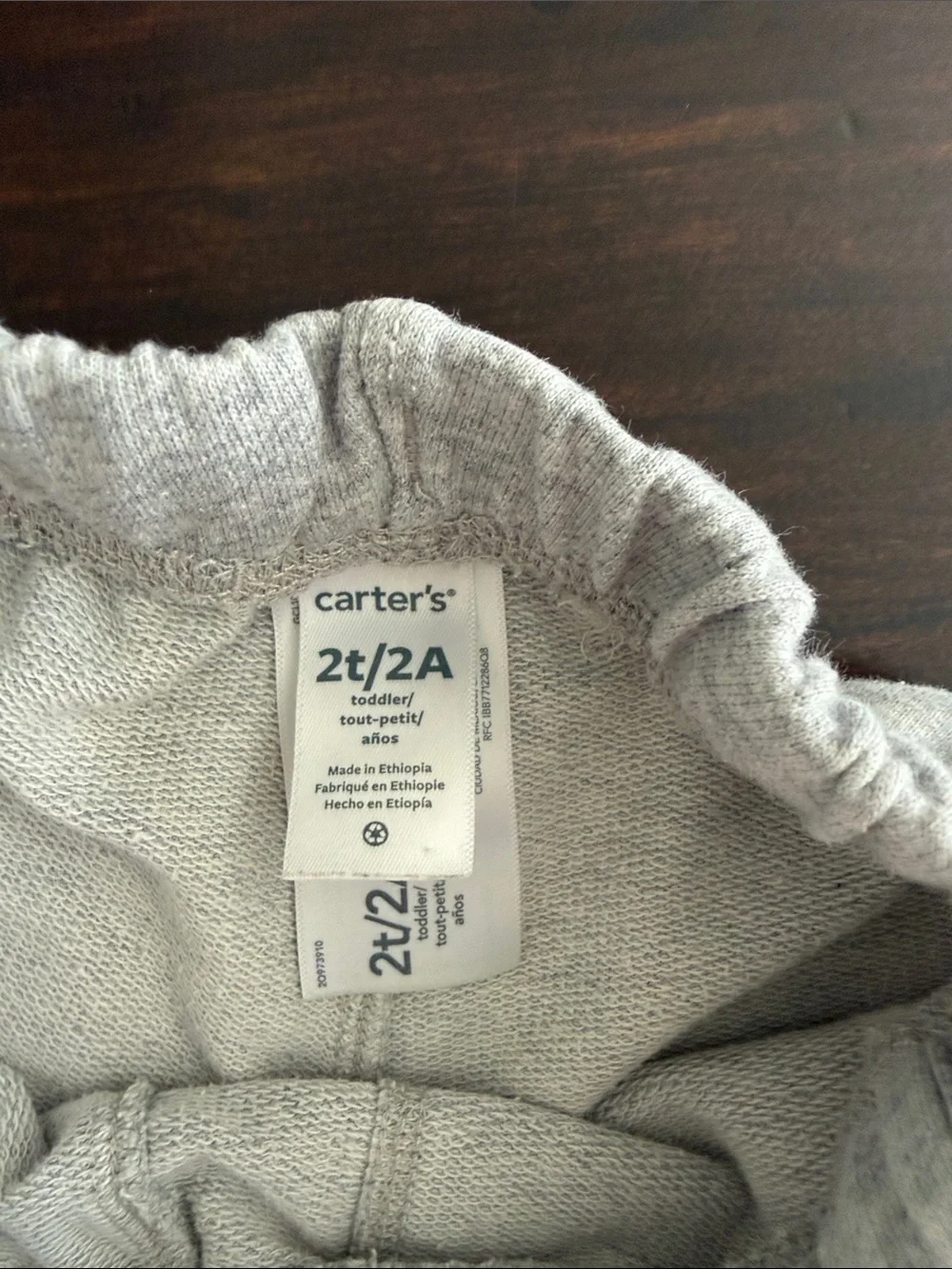 Carter's Light Gray Knit Elastic-Waist Shorts with Drawstring